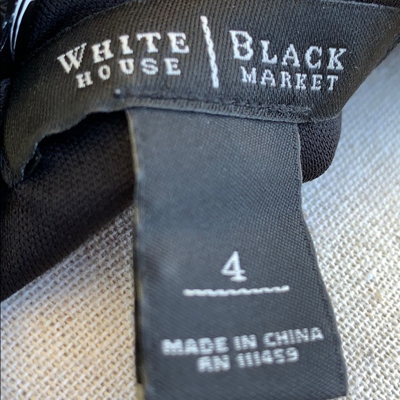 White House Black Market Black Ruching Sleeveless Lined Dress - Picture 10 of 11